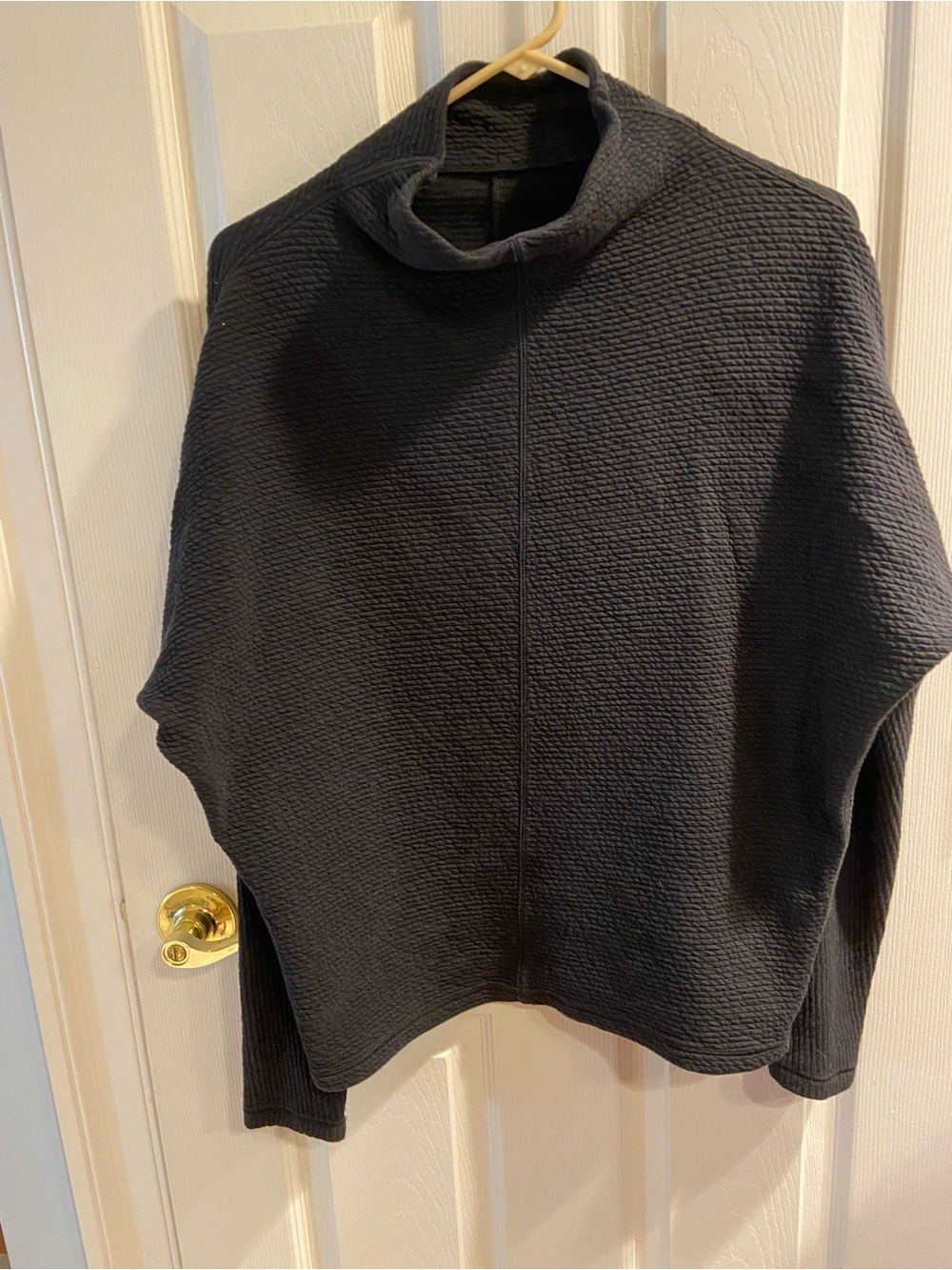 lululemon athletica Black Textured Funnel-Neck Sweatshirt
